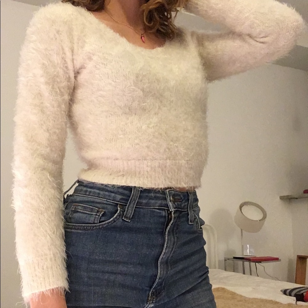 American Apparel fuzzy cropped sweater